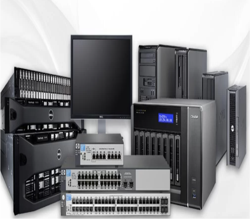 Enterprise IT hardware including servers, network equipment, and storage devices